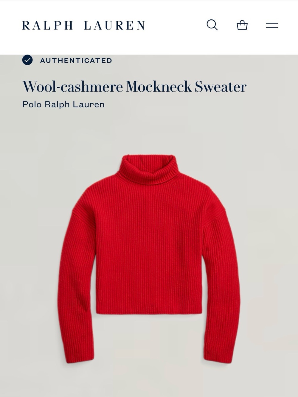 Polo Ralph Lauren wool cashmere mockneck sweater